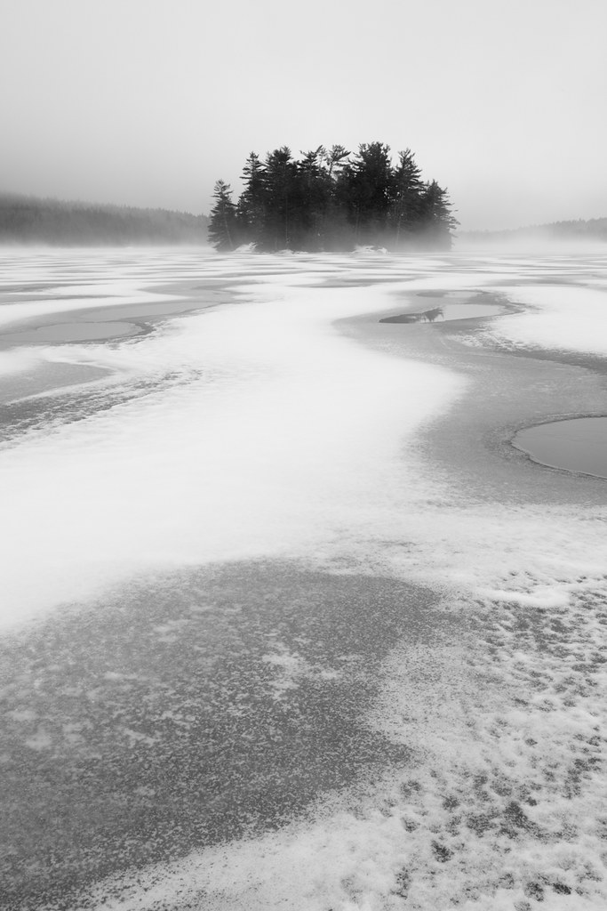 Snow fog on Seal Cove Pond Maine, finally starting to look… Flickr