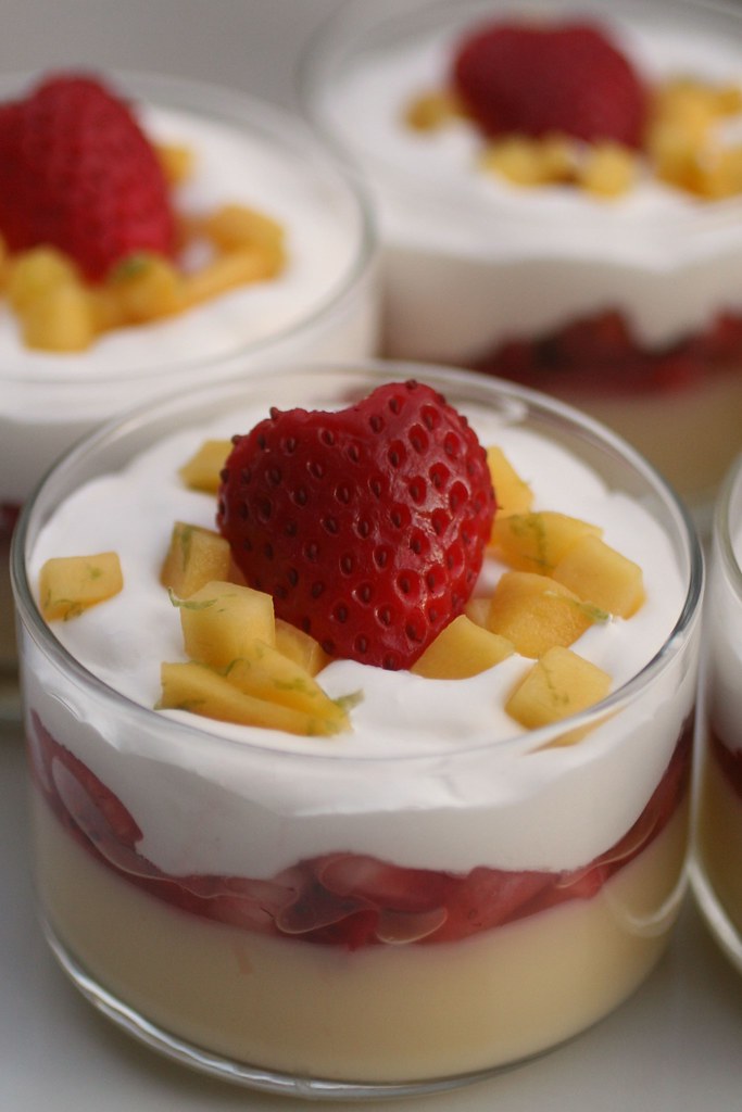 Strawberry Mango Verrine Mango gelatin, strawberries, whip… Flickr