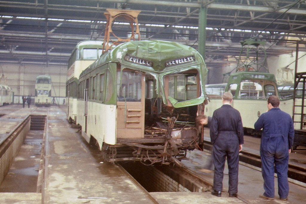 Blackpool Railcoach 616, Rigby Road tram depot. 1970 Flickr