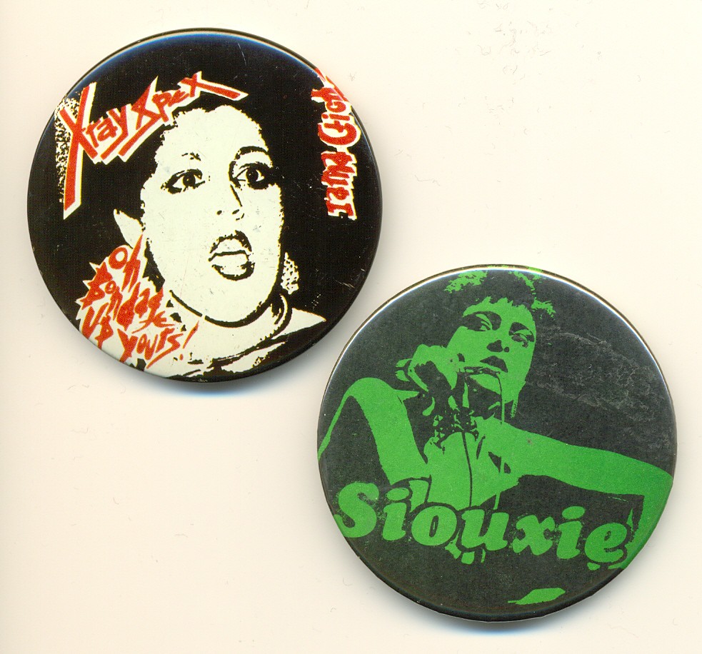 Punk badges 1977 XRay Spex, Siouxsie and the Banshees a photo on