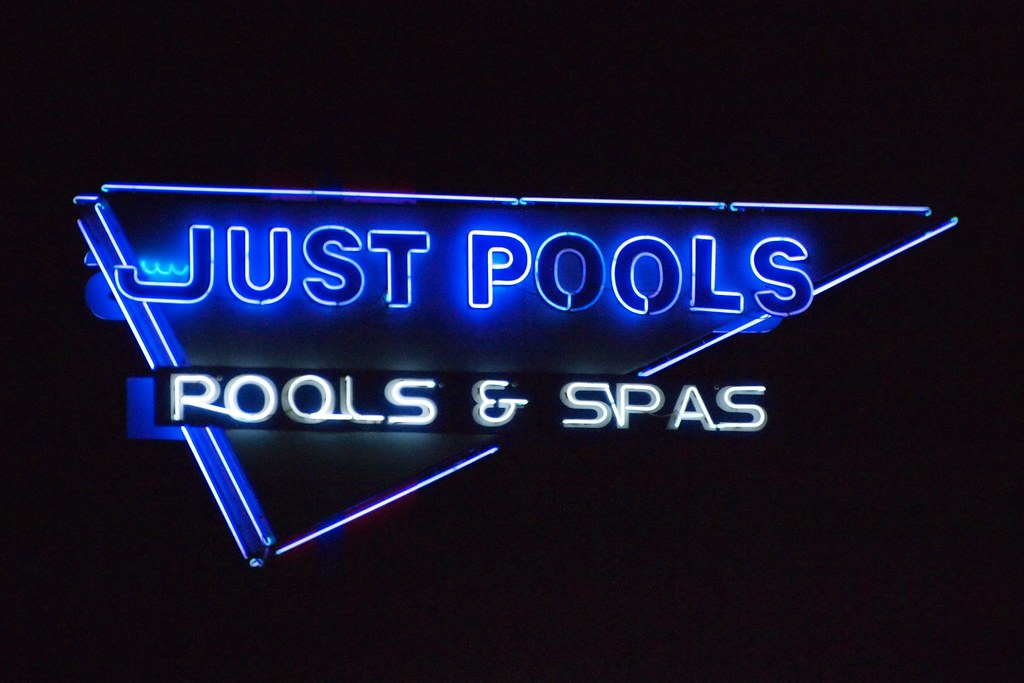 Just Pools Blue Neon Sign Arnold, MO_P2089714 WampaOne Flickr