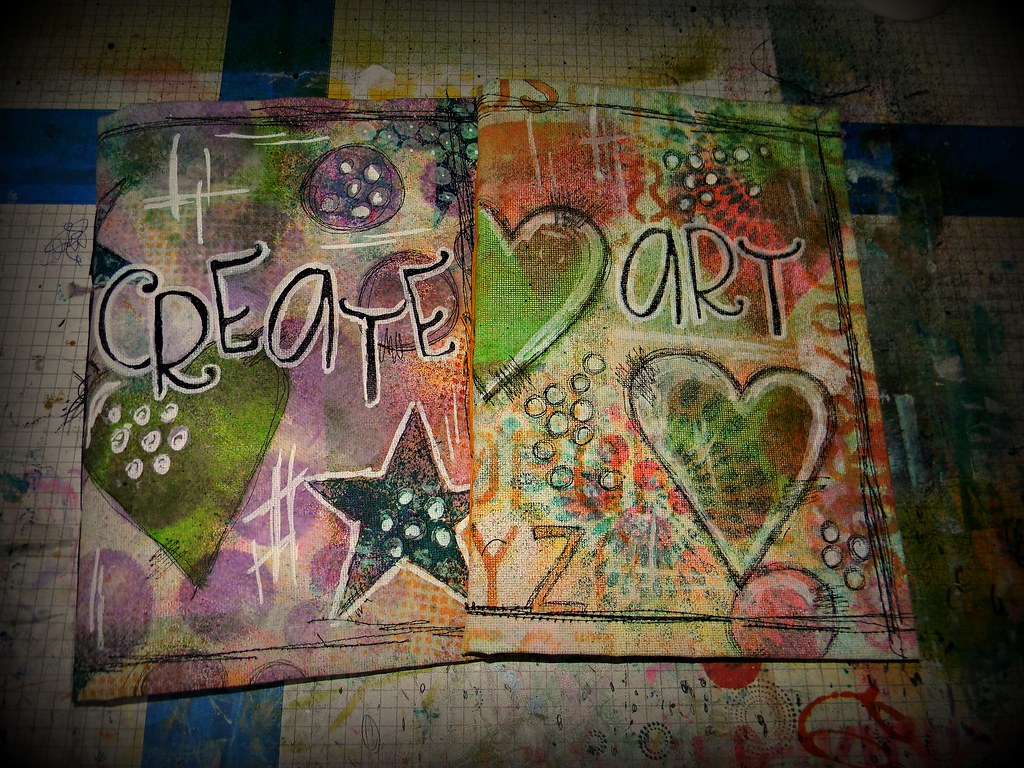 Canvas Art Journals I made these smaller journals for my t… Flickr