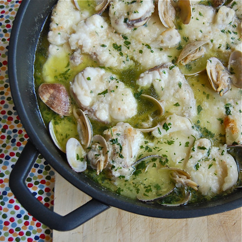 Monkfish in green sauce with clams rape en salsa verde Núria