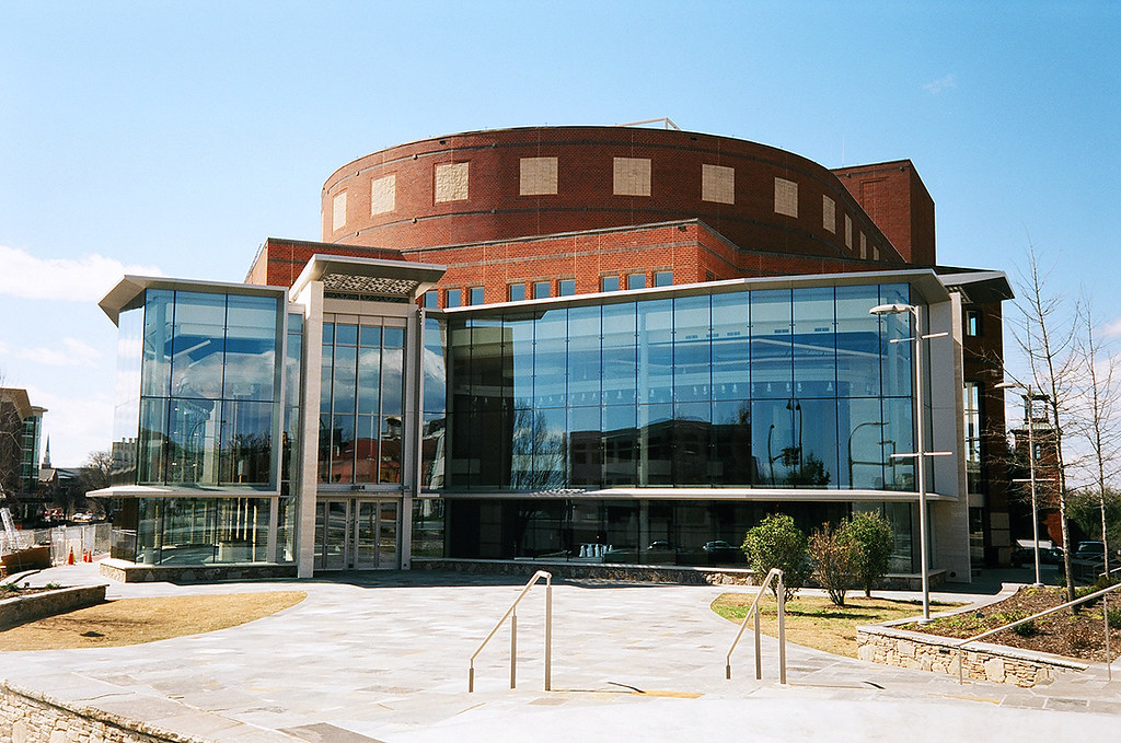 The Peace Center Greenville, SC. The glass entrance front is a new