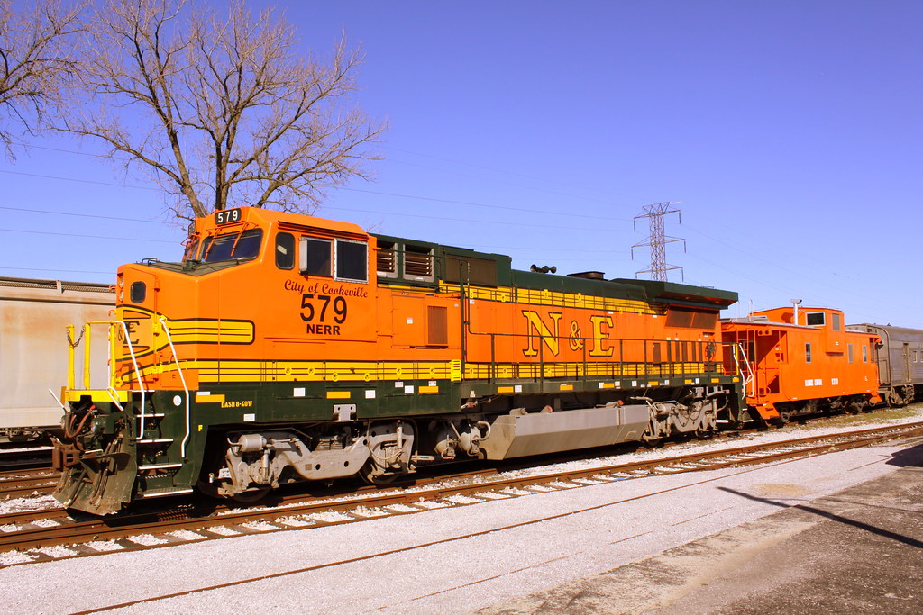 The Orange train cars at the Tennessee Central Railway Museum a photo