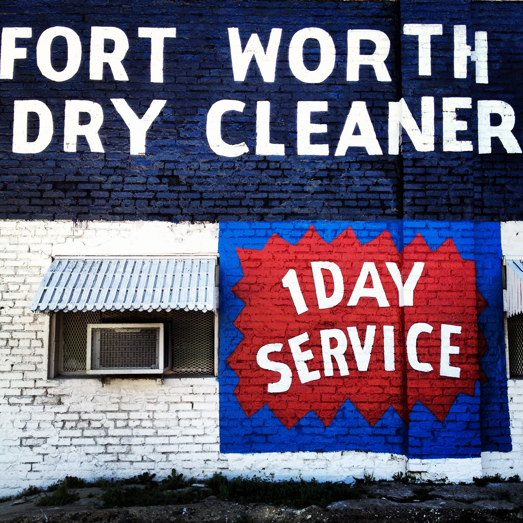 Dry Cleaner Fort Worth Texas Sign Blue Red White Brick Wal… Flickr