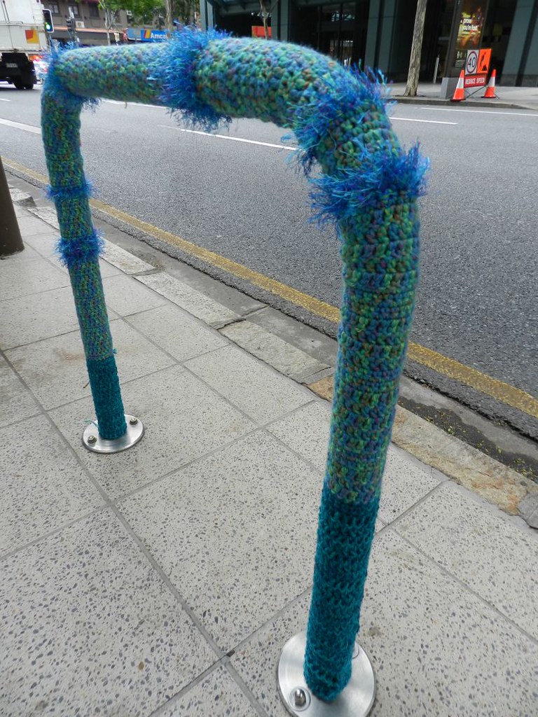 Brisbane bike rack yarn bomb Bike rack Anne Street Brisban… Flickr