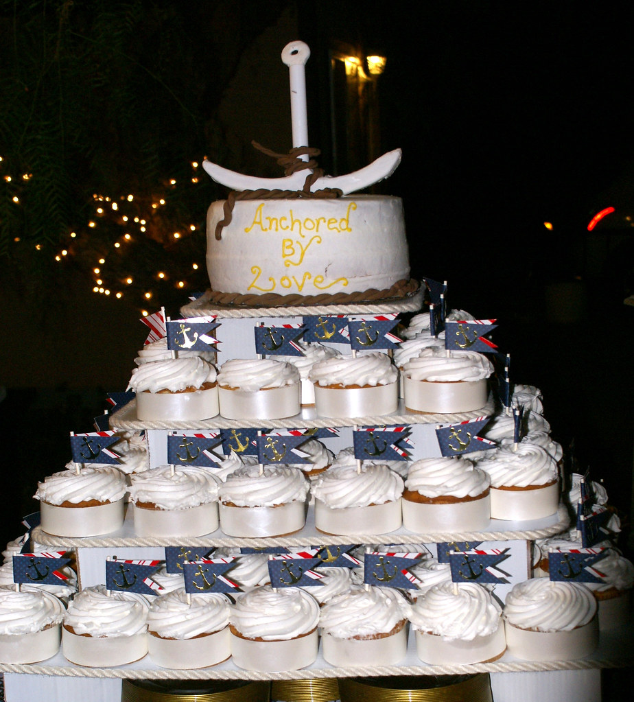 Nautical Cupcakes We took a cardboard cupcake stand, paint… Flickr