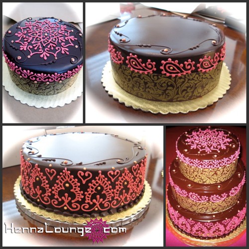Chocolate ganache with hot Pink royal icing Hennainspired… Flickr