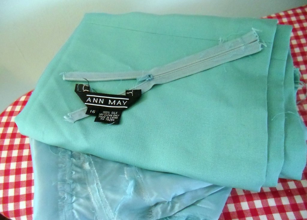 Thrifted Silk Skirt Ripped apart; silk fabric, silk lining… Flickr