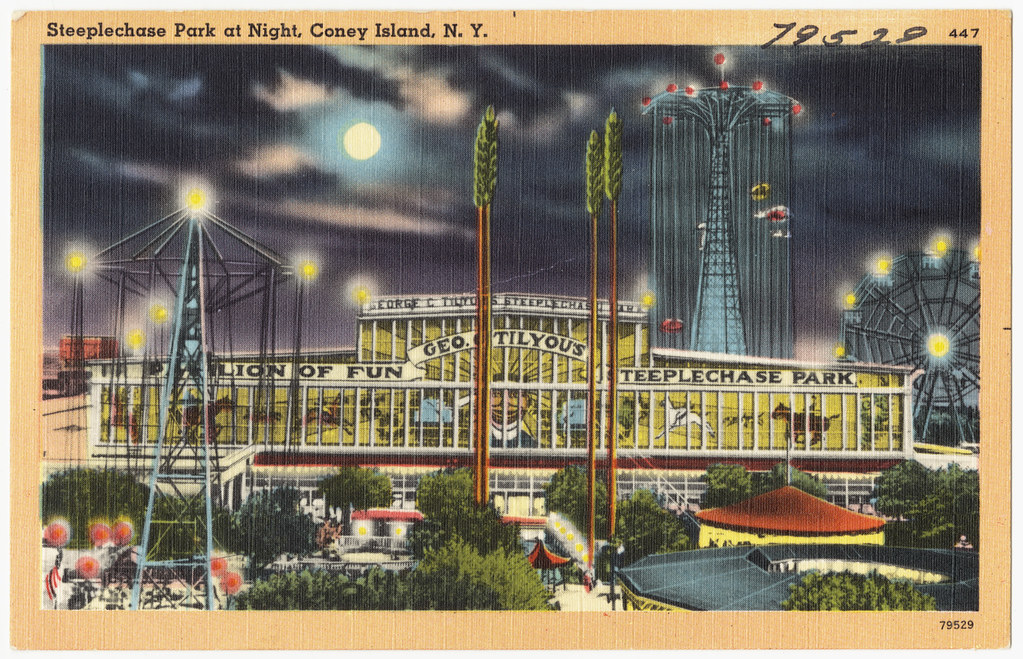 Steeplechase Park at night, Coney Island, N. Y. File name… Flickr