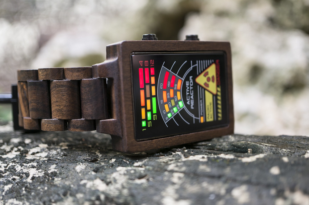 Kisai Radioactive Wood LED Watch from Tokyoflash Japan a photo on