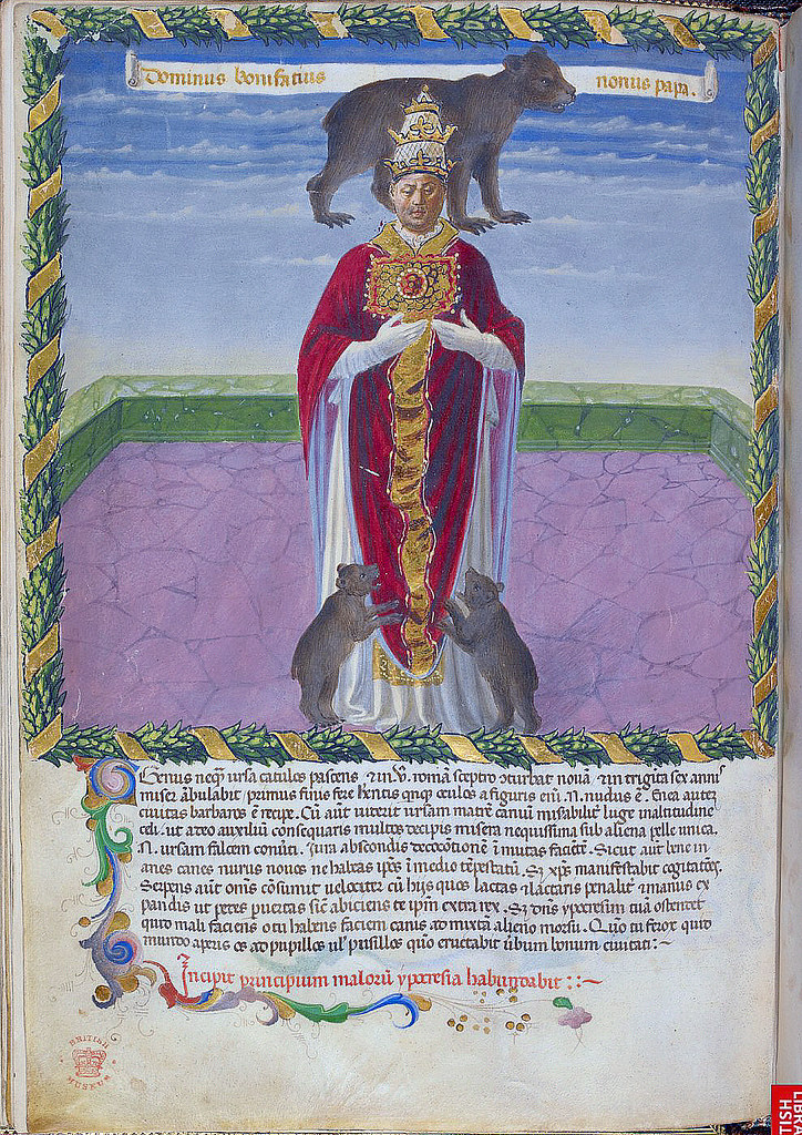 London BL Harley 1340 f. 8v Pope Boniface IX Vaticinia d… Flickr