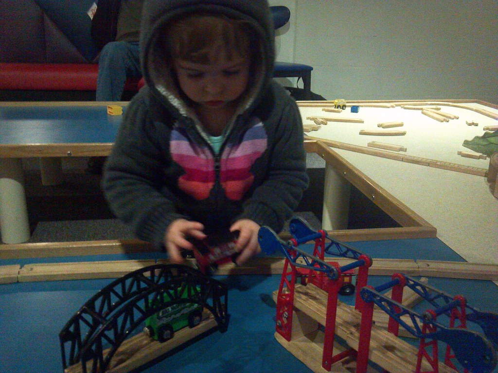 Romy playing with trains at the Adventure Science Center i… Flickr
