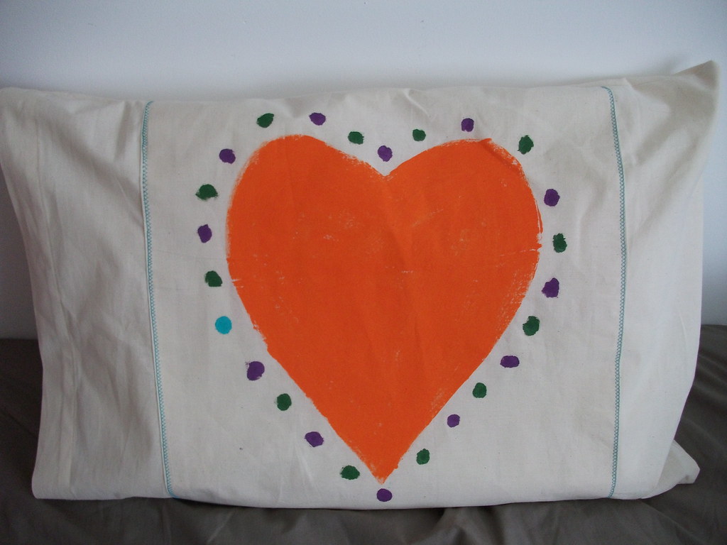 painted fabric pillow case The second pillow case. Flickr