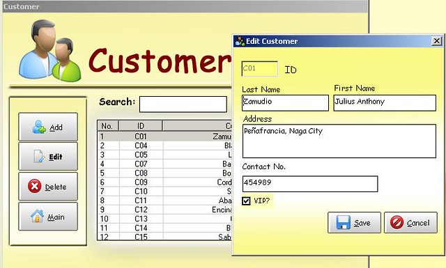 Customer Data Entry Module A new window (form) appears whe… Flickr