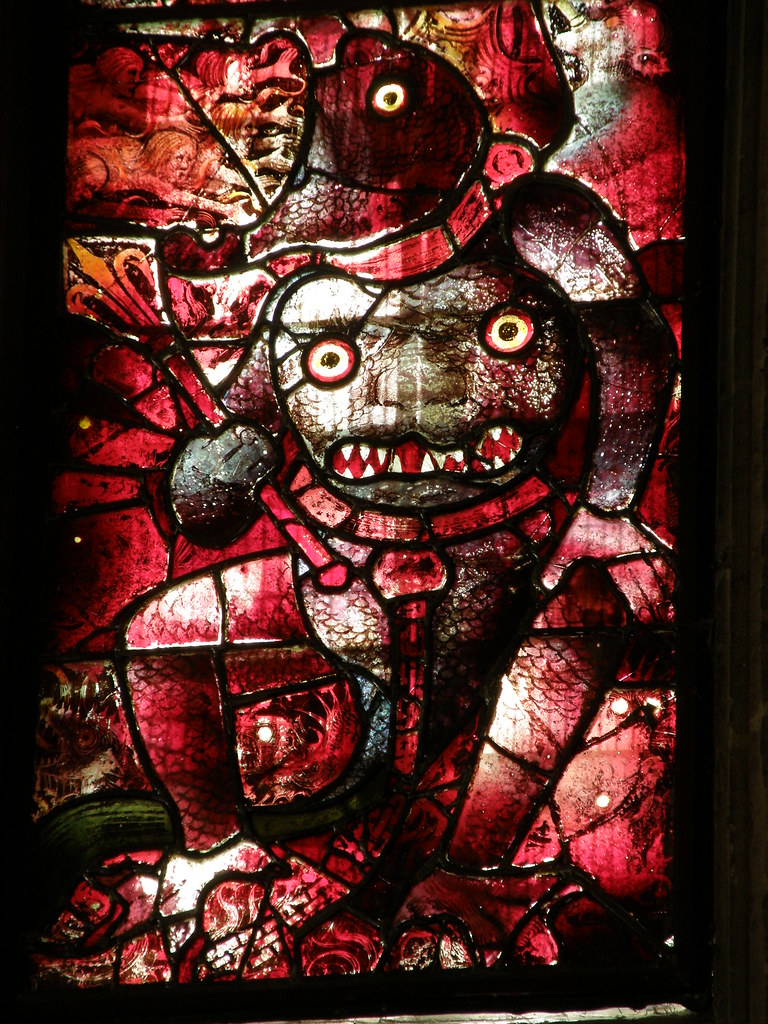 a demon Fairford church stained glass a photo on Flickriver