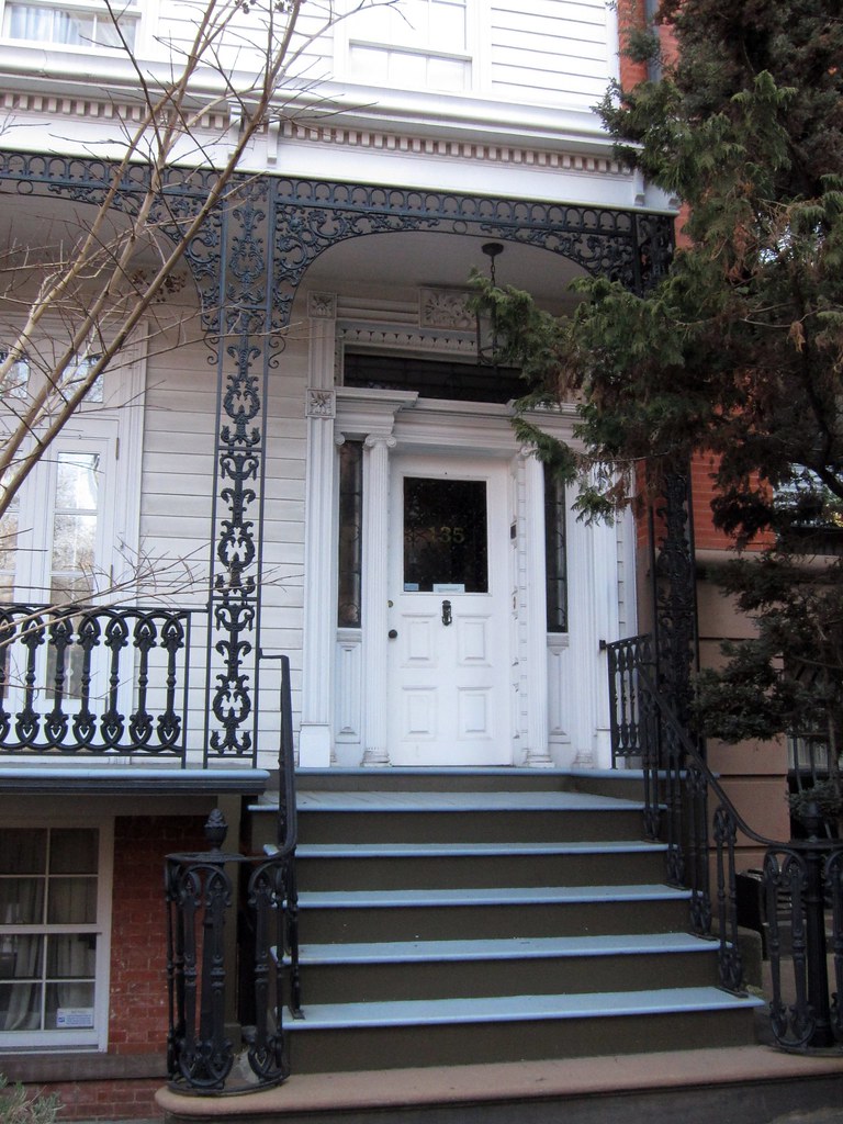 Porch and front door of Federal style wooden frame house a… Flickr