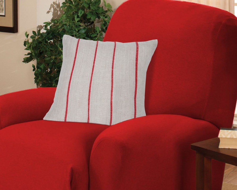 Plain Red Stripe Natural Linen Cushion Cover Experiment wi… Flickr