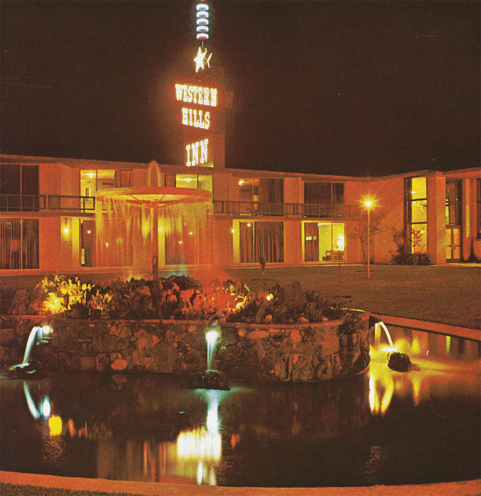 Western Hills Inn Lagoon at Night Euless Historical Preservation