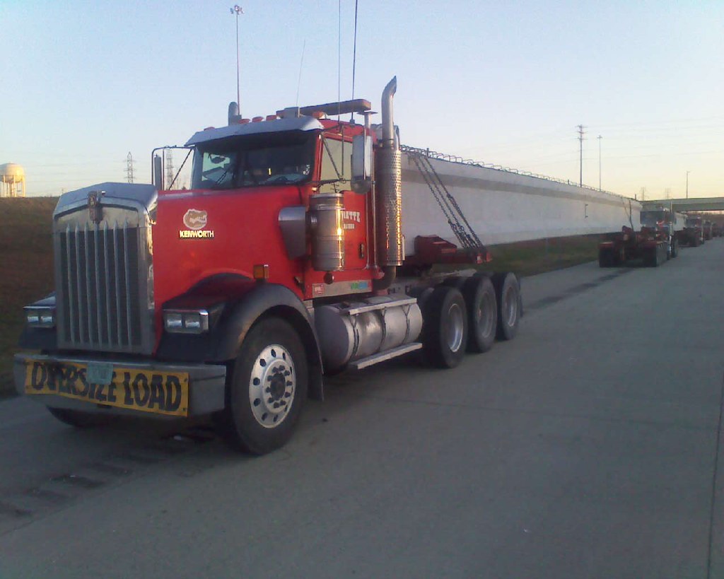 Tractor Trailers Carry New Belmont Road Bridge Girders to … Flickr