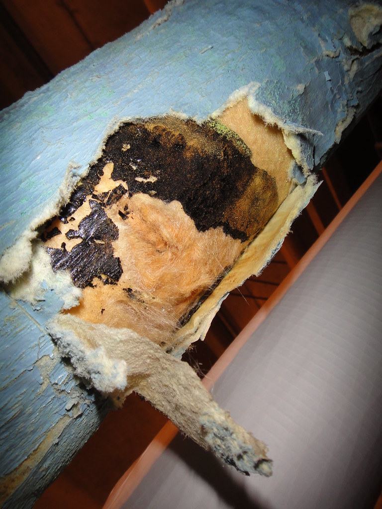 Black Asbestos Coating on Fiberglass Pipe Insulation Flickr