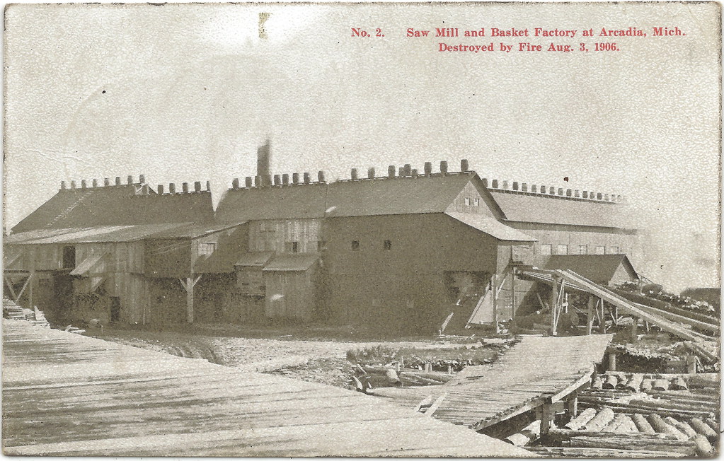 NW Arcadia MI Harbor Dock Logs & Sawmill Cut Lumber Wooden… Flickr