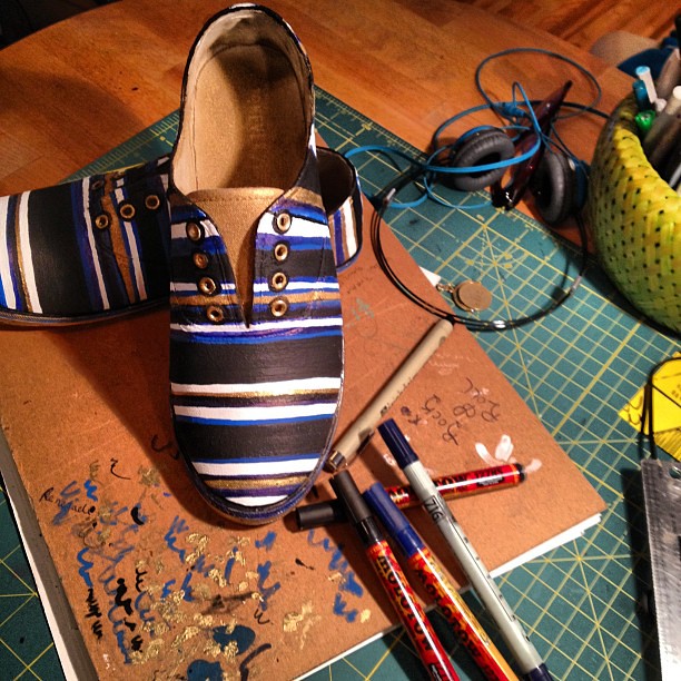 Finished my new sneakers. Paint markers,Acrylic paint and… Flickr