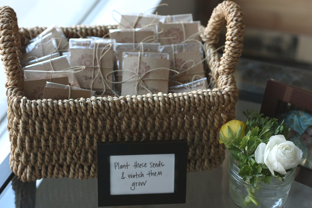Baby shower favors Wildflower seed packets Annalise Sandberg Flickr