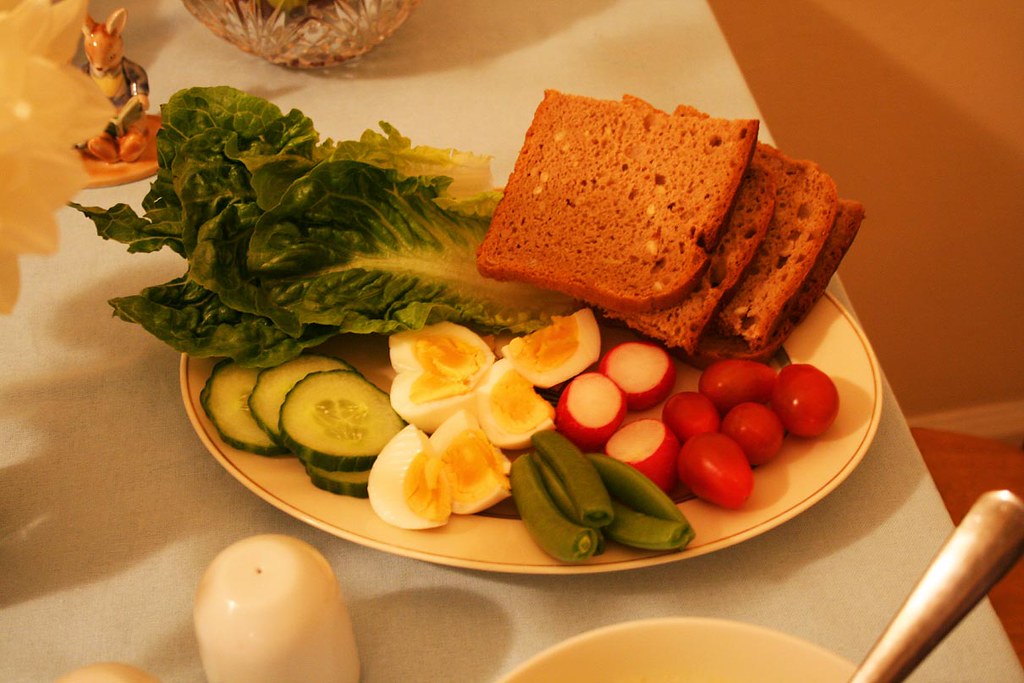 Easter. Rye bread, eggs and veggies. Birdsnest. Flickr