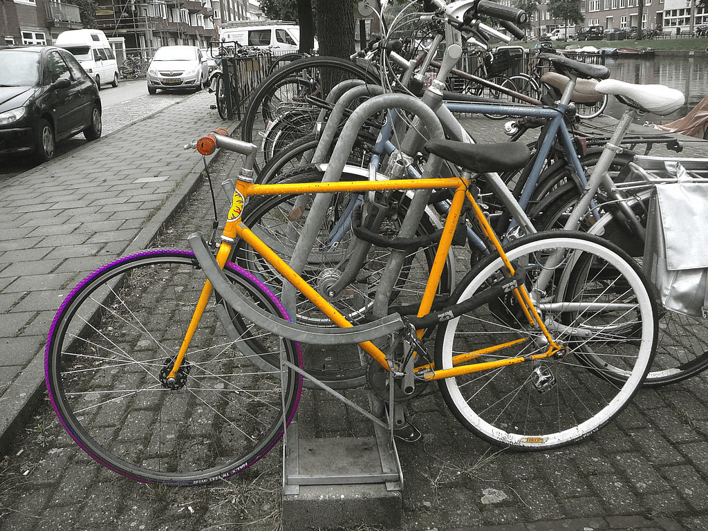 Fixie (fixed gear, pignon fixe), Amsterdam, Admiralengracht, 062011