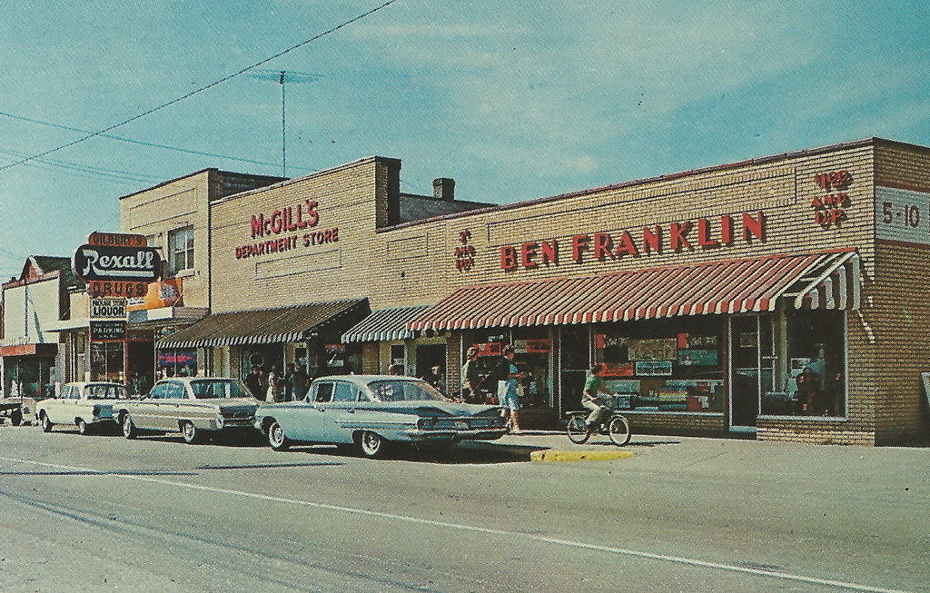 NE Oscoda MI Downtown Oscoda 1960s Stores Businesses REXAL… Flickr