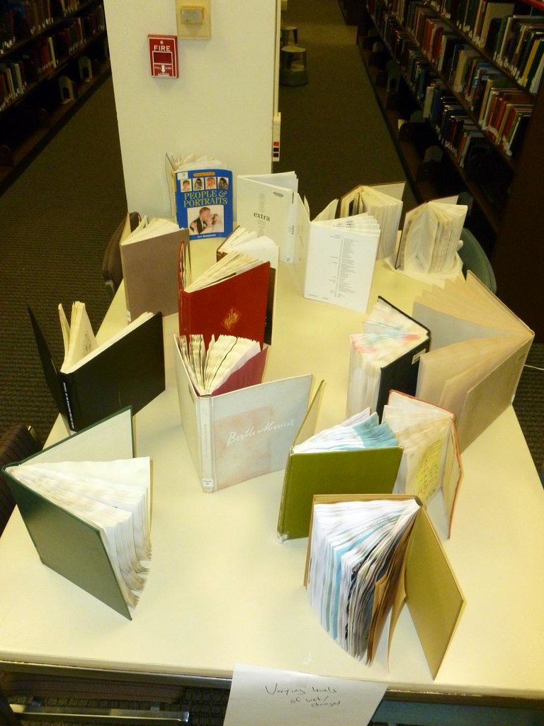 Waterdamaged books at the UIUC Undergraduate Library Flickr