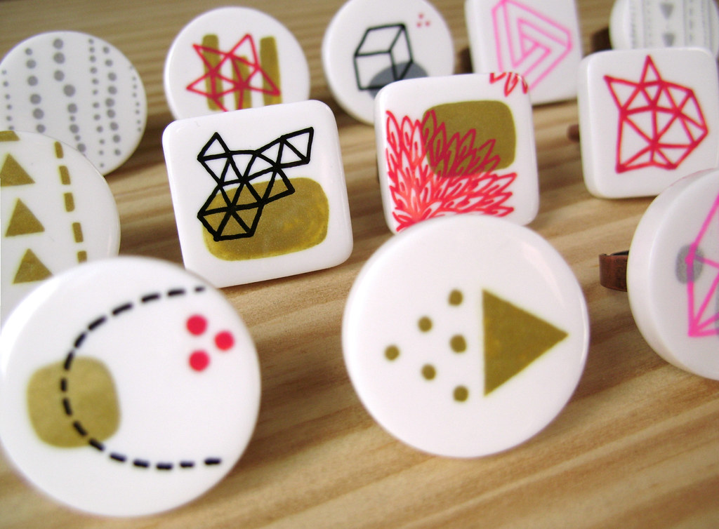 Polymer clay and Posca rings Experiment with Posca markers… Flickr