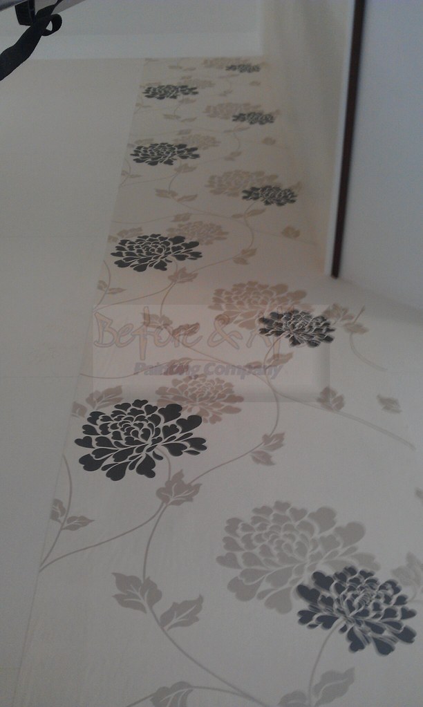 First length of Laura Ashley Isodore paper. CharcoalLinen design with pearlescent ink effect