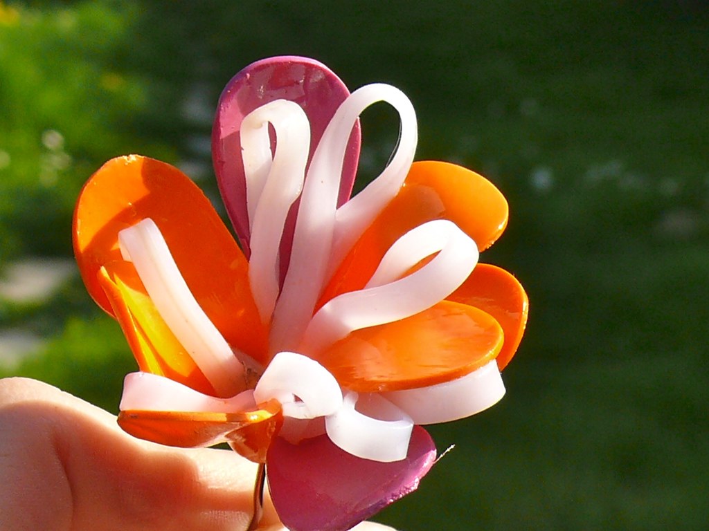 orange violet flower handmade flower in polymer clay take … Flickr
