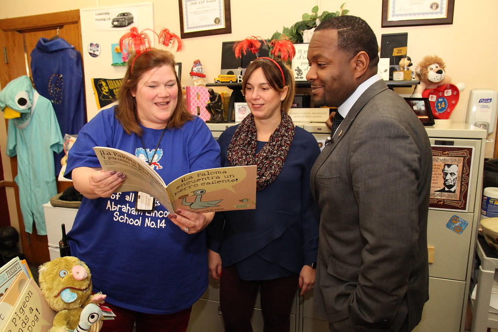 Elizabeth Board of Education President Stanley Neron visited Abraham