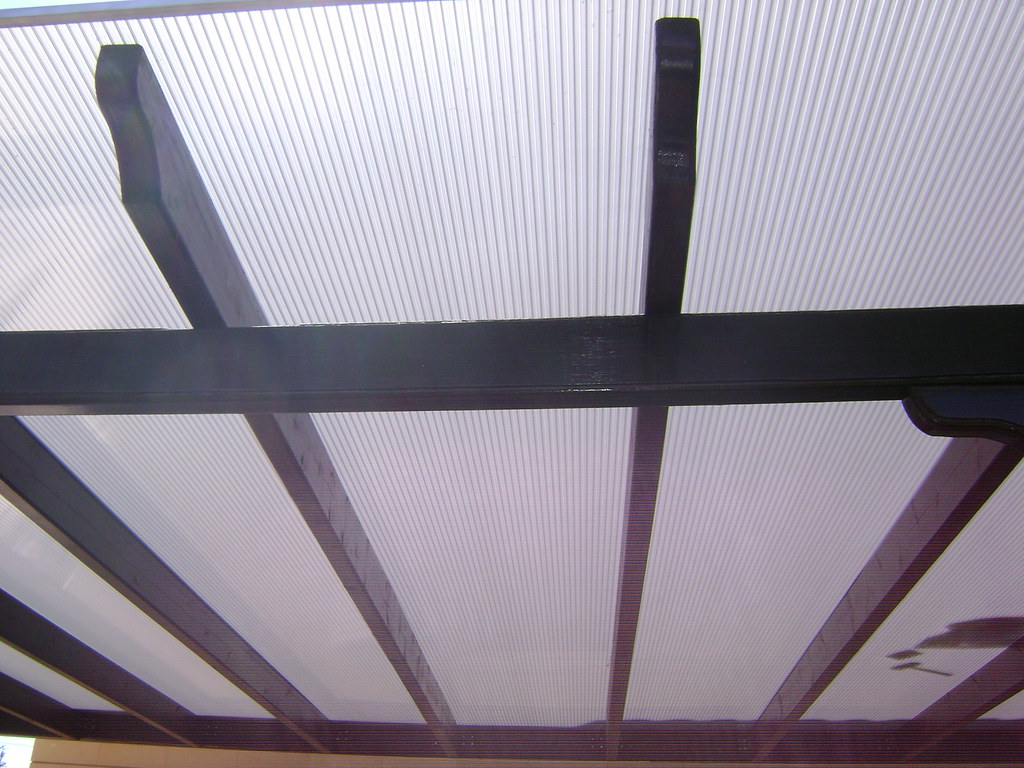 wooden pergola with Lexan Lexan LT2UV10 Metallic Look Grey… Flickr