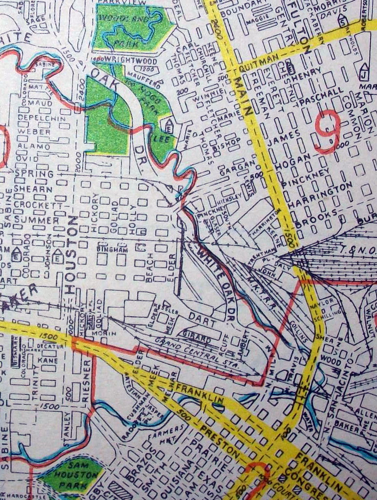 Houston TX 1950 Map by Geographia Maps. davecito Flickr