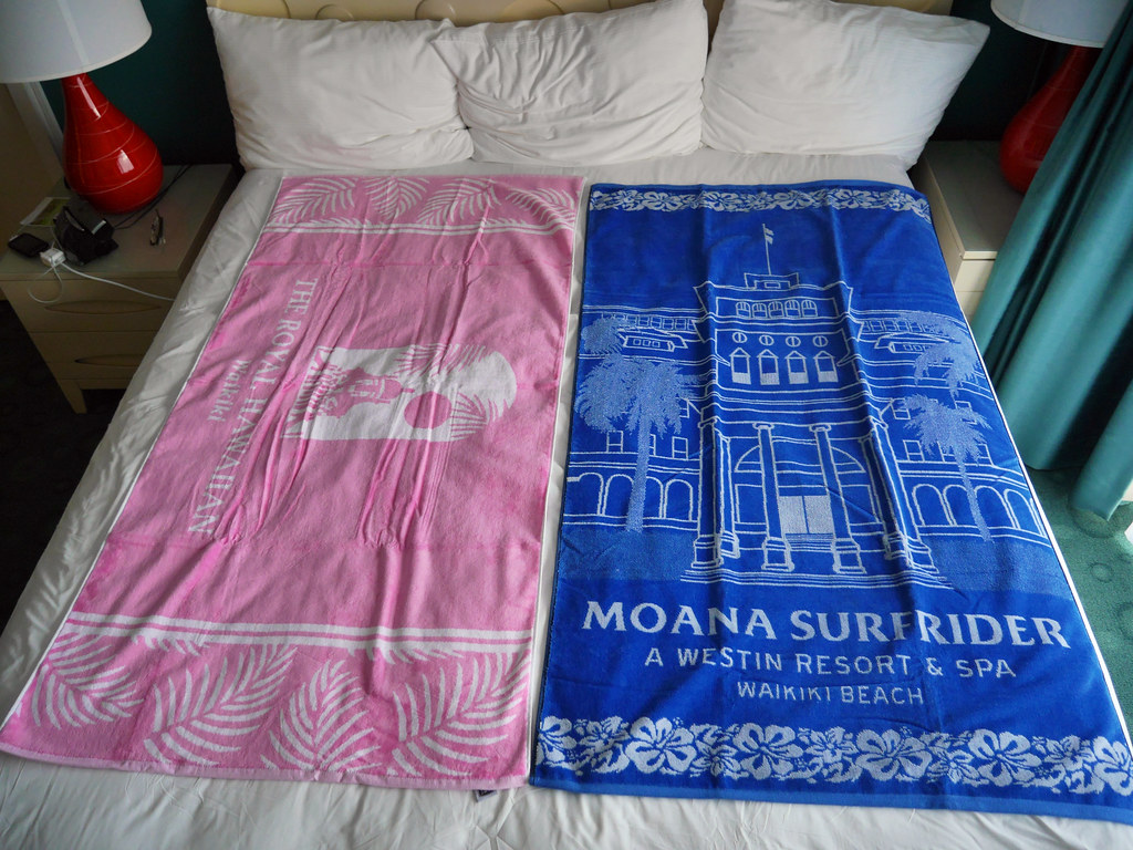 beach towels The Royal Hawaiian, Moana Surfrider Frank Farm Flickr