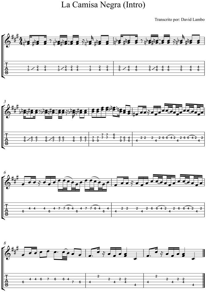 La camisa negra (Intro) de Juanes El Intro en Guitarra de … Flickr