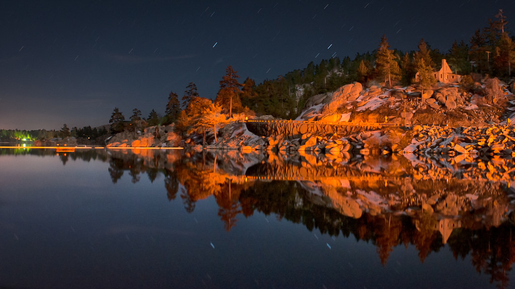 Big Bear Lake Dam at Night While driving by this on my way… Flickr