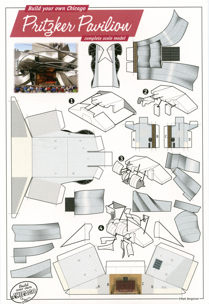 Pritzker Pavilion, Chicago Cut Out Postcard Pritzker Pav… Flickr