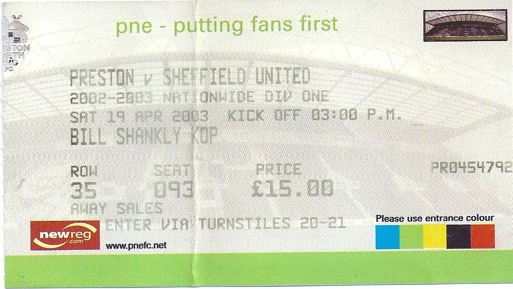 Preston North End v Sheffield United (Ticket) 19.4.03 Flickr
