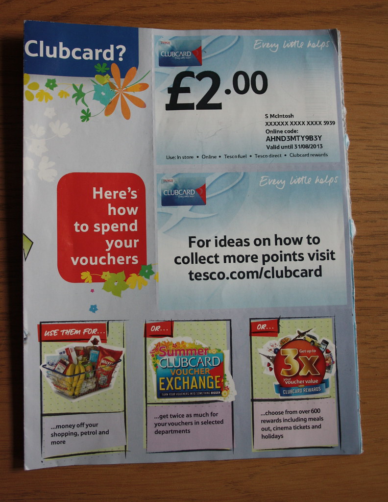 Money off Vouchers From a supermarket loyalty card. purplesteph Flickr