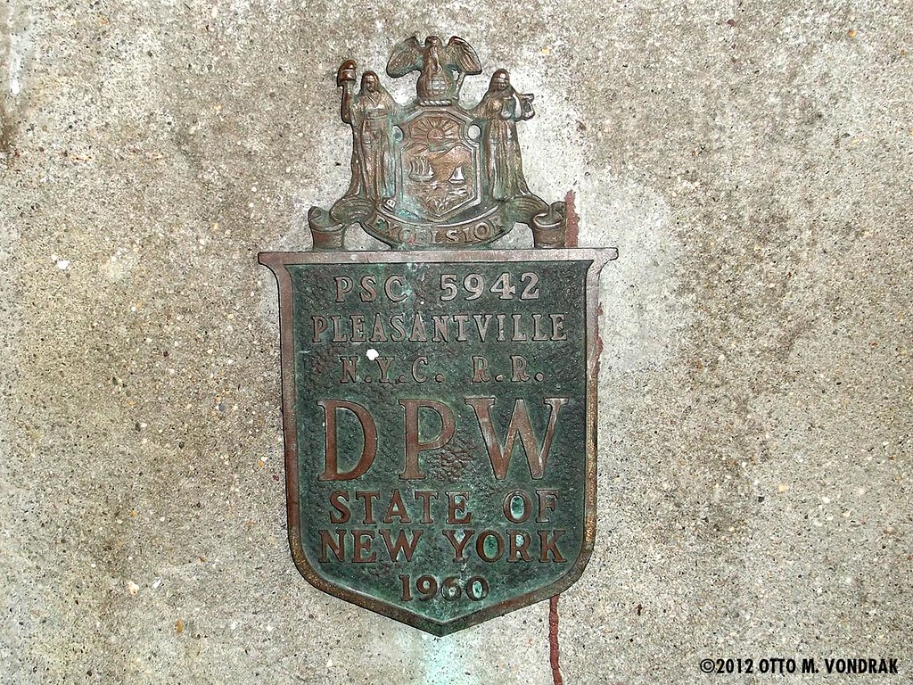DPW plaque from 1960 Pleasantville grade separation projec… Flickr