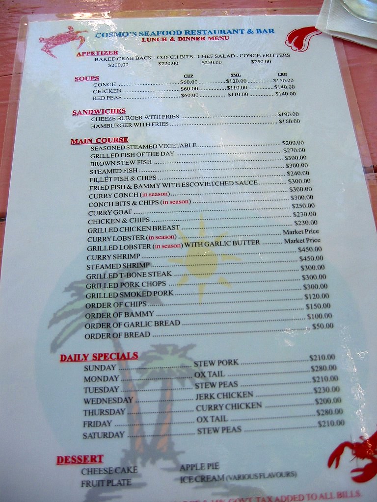 Cosmo's Menu Cosmo's Restaurant menu. Grilled lobster and … Flickr