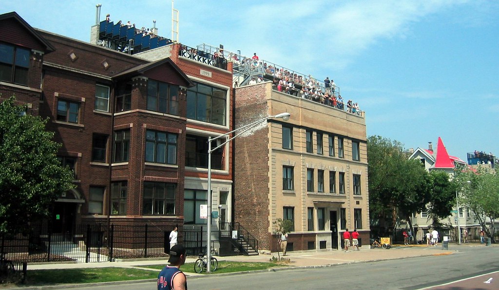 Wrigley Field Left Field Rooftops on Waveland Ave a photo on Flickriver