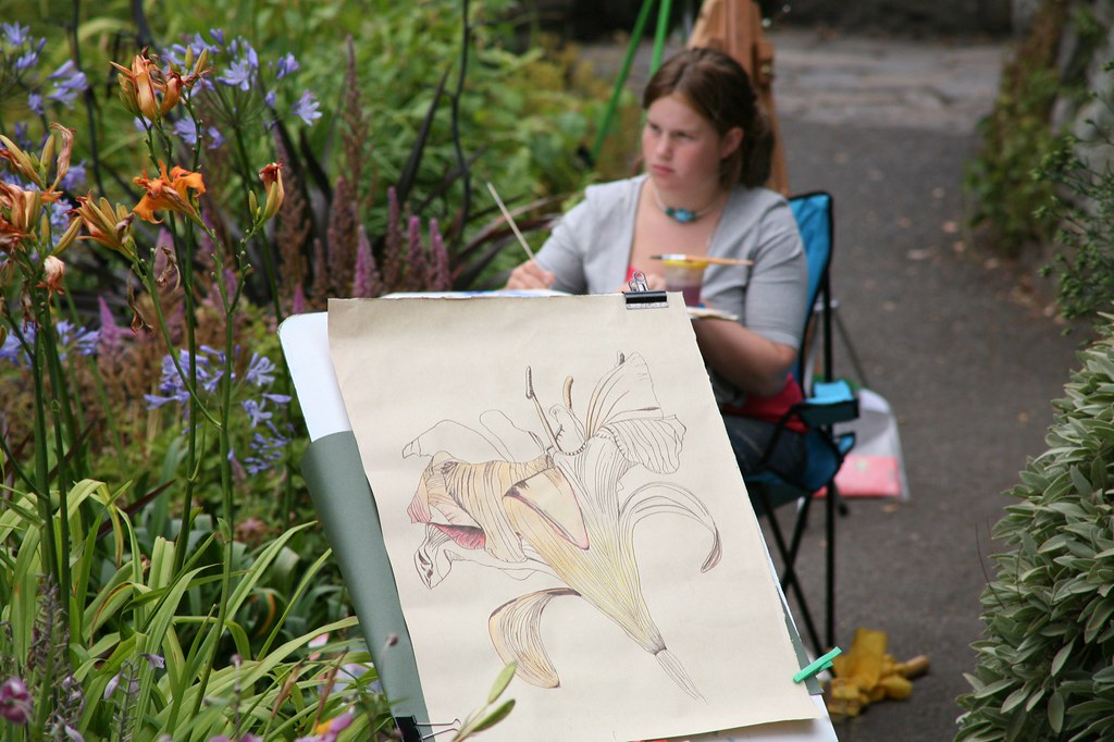 ARTIST AT WORK IN BOTANIC GARDENS William Murphy Flickr