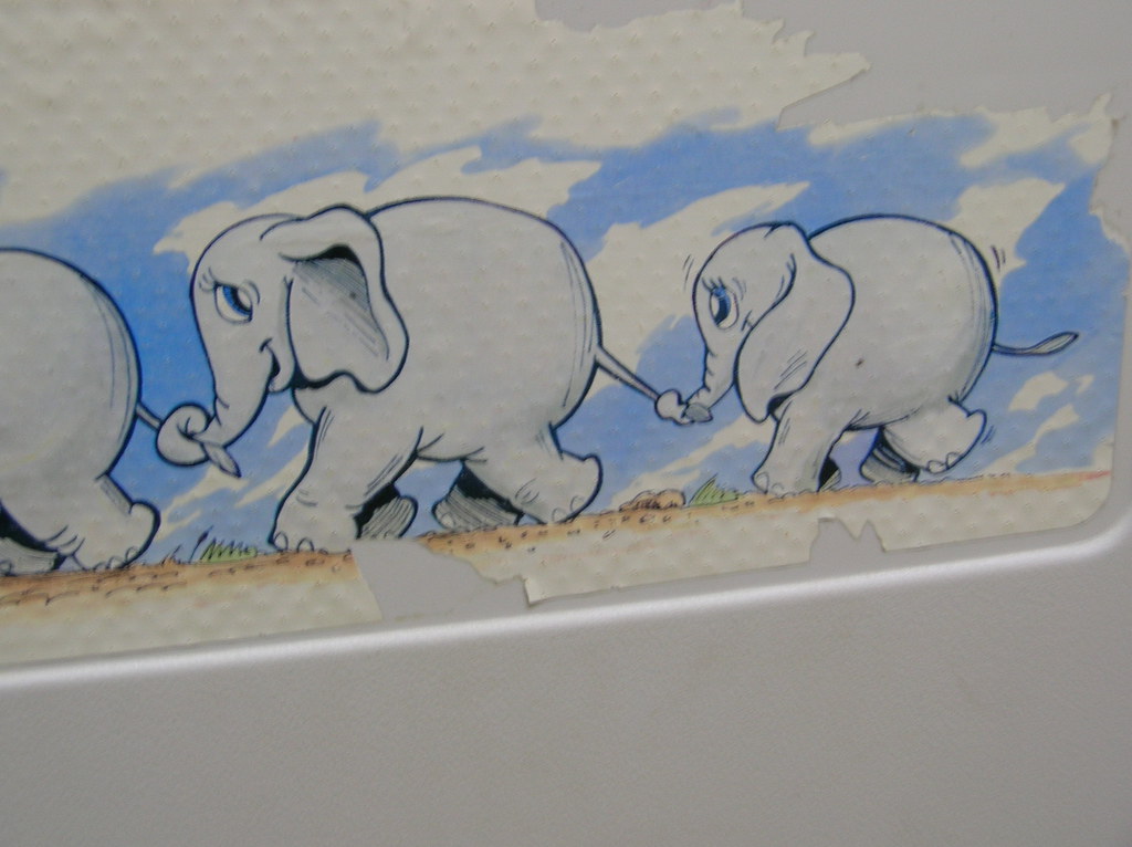 happy elephant train on a baby changing station in a Breez… Flickr